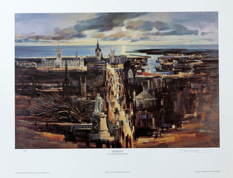 City Lights and Full Moon