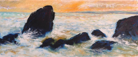 Waves Against the Rocks